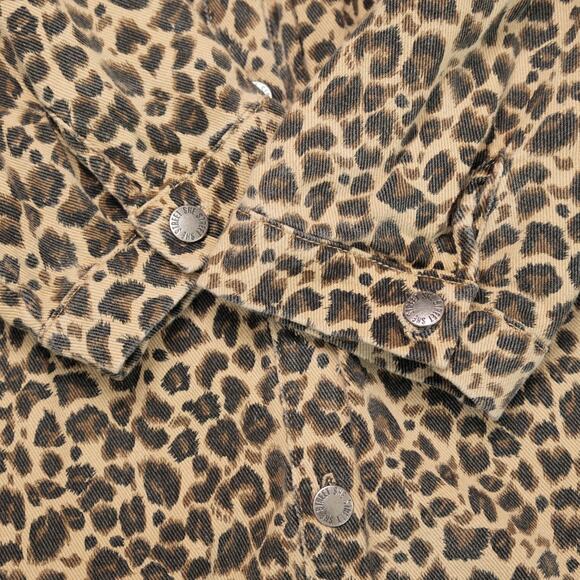 She Street Leopard Print Tan Denim Tiered Shirt Dress Womens Size SM - Picture 11 of 14